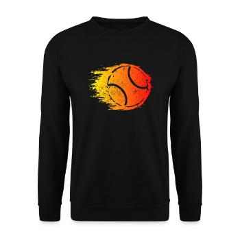Tennis Design Flame Ball Turin Final - Unisex Sweatshirt - black - Front - Alina (178cm) & Michal (187cm)