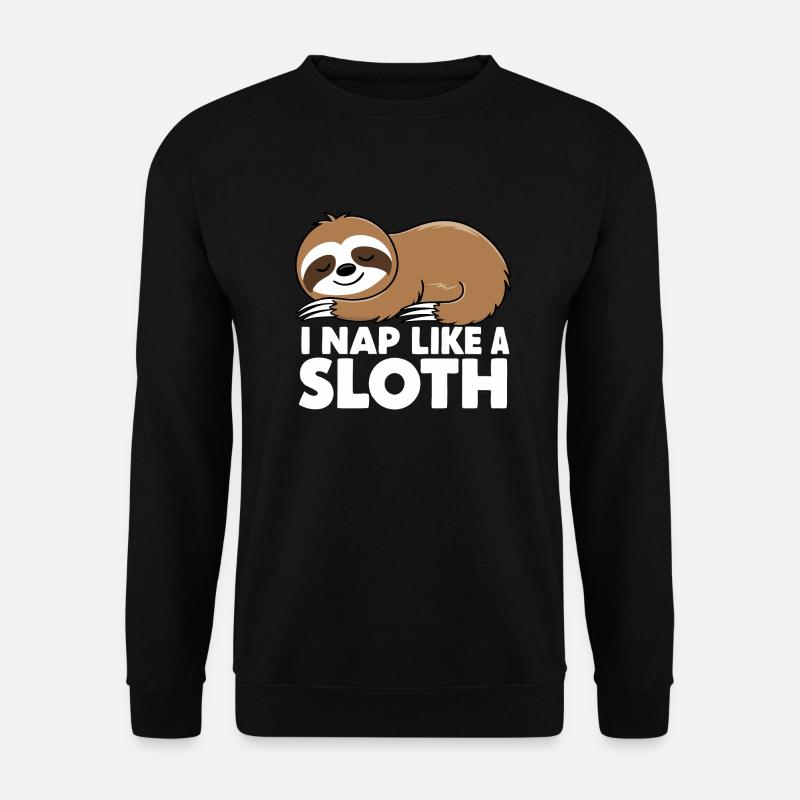 Sloth Sloths Sleeping Lazy - Unisex Sweatshirt - black