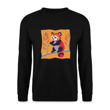 Roter Panda - Unisex Pullover - Schwarz - Vorne - Alina (178cm) & Michal (187cm)