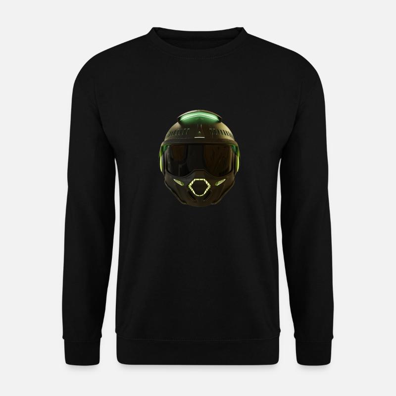 Schlanker futuristischer Helm - Unisex Pullover - Schwarz