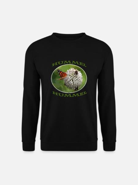 Hummel Schmetterling Distel Insekten auf Blüte - Unisex Pullover - Schwarz