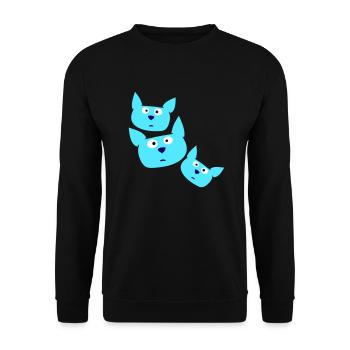 3 chats confus à l’air curieux Drôle de grimace - Sweat-shirt Unisexe - noir - Devant - Alina (178cm) & Michal (187cm)