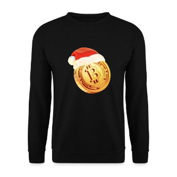 Design Bitcoin de Noël – Noël crypto - Sweat-shirt Unisexe - noir - Devant - Alina (178cm) & Michal (187cm)