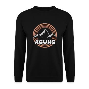 Agung als Berg - Unisex Pullover - Schwarz - Vorne - Alina (178cm) & Michal (187cm)