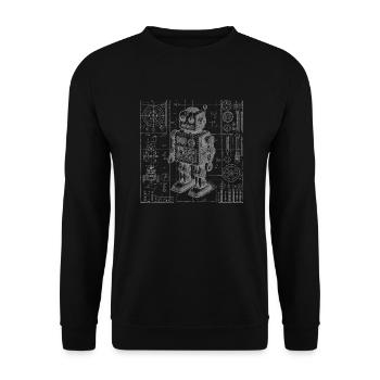 Robot - Unisex Sweatshirt - black - Front - Alina (178cm) & Michal (187cm)