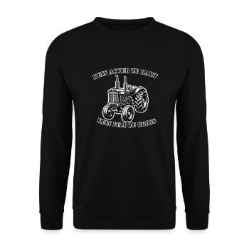 Traktor vintage – Kein Acker zu hart - Unisex Pullover - Schwarz - Vorne - Alina (178cm) & Michal (187cm)