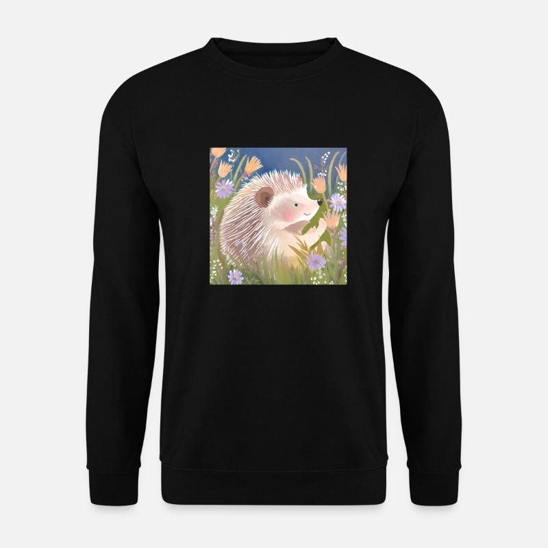 igel auf wiese - Unisex Pullover - Schwarz
