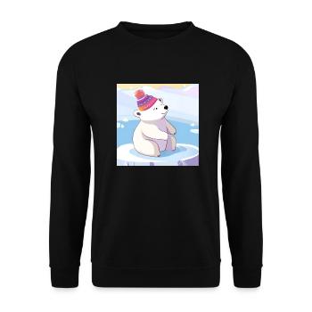 Eisbär2 - Unisex Pullover - Schwarz - Vorne - Alina (178cm) & Michal (187cm)