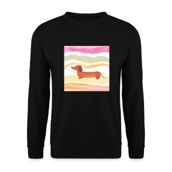 dackel bild - Unisex Pullover - Schwarz - Vorne - Alina (178cm) & Michal (187cm)