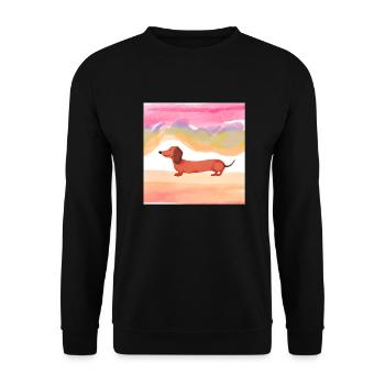 Dackel 3 - Unisex Pullover - Schwarz - Vorne - Alina (178cm) & Michal (187cm)