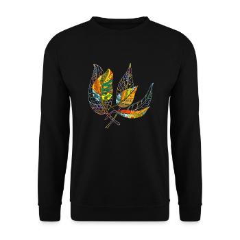 leaves - Unisex Sweatshirt - black - Front - Alina (178cm) & Michal (187cm)