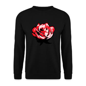 Jolie belle fleur de rose feuille roses romantique - Sweat-shirt Unisexe - noir - Devant - Alina (178cm) & Michal (187cm)