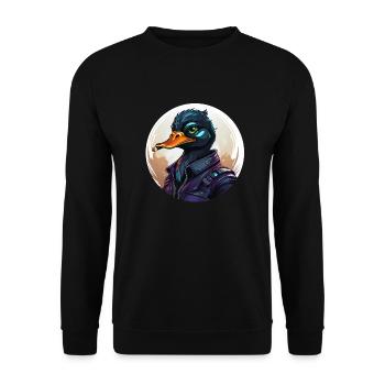 Duck with cigar - Unisex Sweatshirt - black - Front - Alina (178cm) & Michal (187cm)