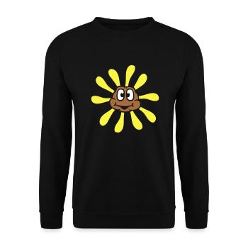Small Sunflower Sun Flower Happy Face - Unisex Sweatshirt - black - Front - Alina (178cm) & Michal (187cm)
