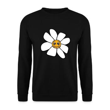 Petit drôle de fleur heureuse visage dessin animé - Sweat-shirt Unisexe - noir - Devant - Alina (178cm) & Michal (187cm)