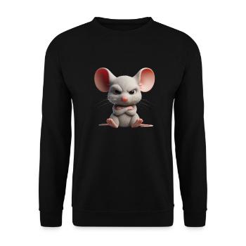 Mouse grim 2 - Unisex Sweatshirt - black - Front - Alina (178cm) & Michal (187cm)