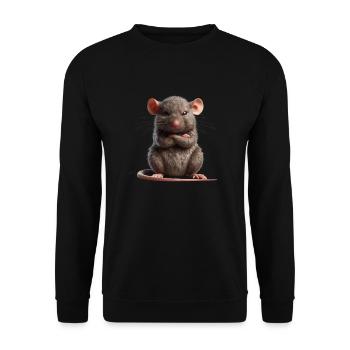 Rat grim 1 - Unisex Sweatshirt - black - Front - Alina (178cm) & Michal (187cm)