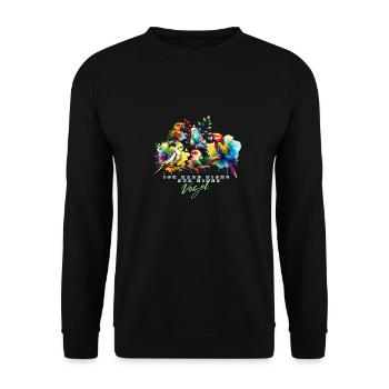 Vogelliebhaber Papagei Vögel - Unisex Pullover - Schwarz - Vorne - Alina (178cm) & Michal (187cm)