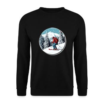 Experience freedom in the snow: Your winter adventure wa - Unisex Sweatshirt - black - Front - Alina (178cm) & Michal (187cm)