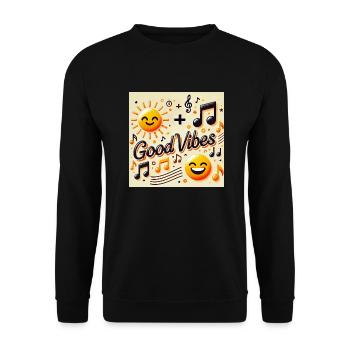 Sunshine + Music = - Unisex Sweatshirt - black - Front - Alina (178cm) & Michal (187cm)