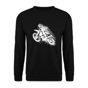 Enduro : la machine de sport automobile tout-terrain dans le saut - Sweat-shirt Unisexe - noir - Devant - Alina (178cm) & Michal (187cm)