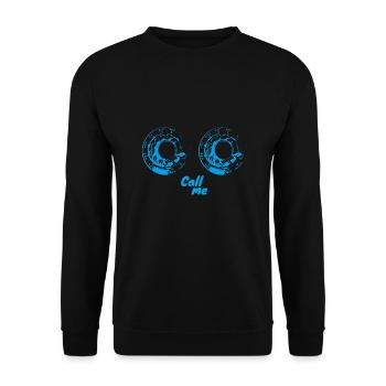 Romantic phone - blue version - Unisex Sweatshirt - black - Front - Alina (178cm) & Michal (187cm)