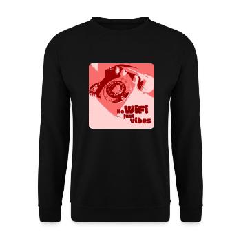 No Wifi, just Vibes - Unisex Sweatshirt - black - Front - Alina (178cm) & Michal (187cm)