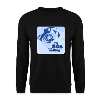 The 80s are calling - Variant Blue - Unisex Sweatshirt - black - Front - Alina (178cm) & Michal (187cm)