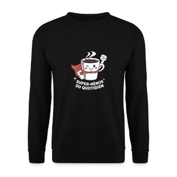 Superhelden des Alltags - Unisex Pullover - Schwarz - Vorne - Alina (178cm) & Michal (187cm)