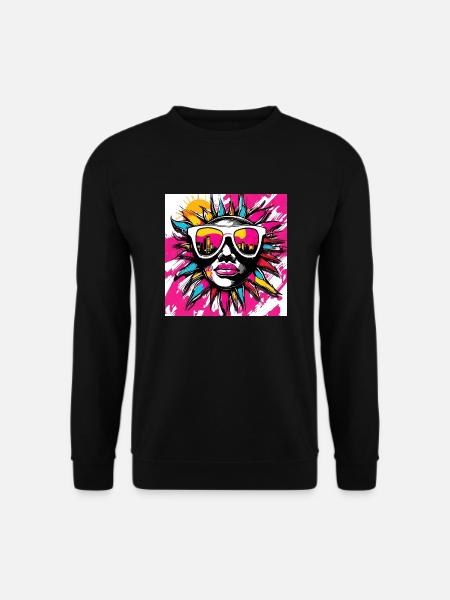 Verliebte Sonne mit Brille - Unisex Pullover - Schwarz