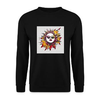 Sun pink Yellow Shades - Unisex Pullover - Schwarz - Vorne - Alina (178cm) & Michal (187cm)