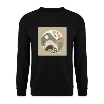 Botanical Minimalism - Unisex Sweatshirt - black - Front - Alina (178cm) & Michal (187cm)