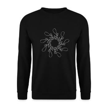 Juli Name Namensmandala - Unisex Pullover - Schwarz - Vorne - Alina (178cm) & Michal (187cm)