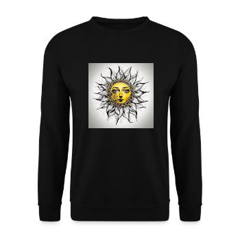 As The Sun celebrated the Day Light - Unisex Pullover - Schwarz - Vorne - Alina (178cm) & Michal (187cm)