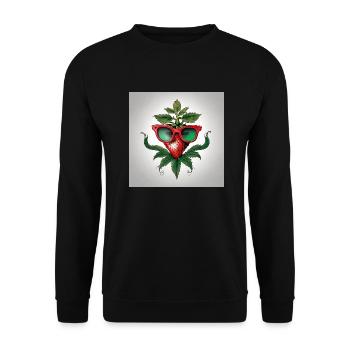 Strawberrie Meets Beach - Unisex Pullover - Schwarz - Vorne - Alina (178cm) & Michal (187cm)