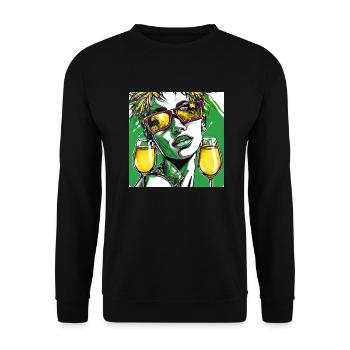 NEW GREEN - Unisex Pullover - Schwarz - Vorne - Alina (178cm) & Michal (187cm)