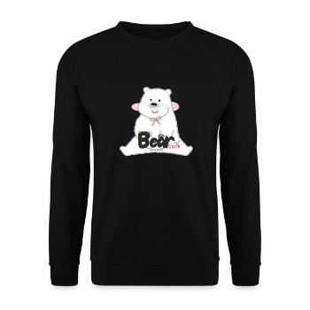 Bear - Unisex Sweatshirt - black - Front - Alina (178cm) & Michal (187cm)