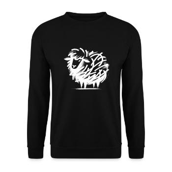 Dessin de mouton ludique dessin animé dessin au trait - Sweat-shirt Unisexe - noir - Devant - Alina (178cm) & Michal (187cm)