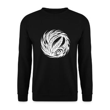 Spiritual Bird Feather Ball Meditation Symbol - Unisex Sweatshirt - black - Front - Alina (178cm) & Michal (187cm)