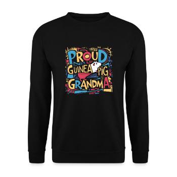 Mamie Cochon d’Inde - Fière grand-mère - Sweat-shirt Unisexe - noir - Devant - Alina (178cm) & Michal (187cm)