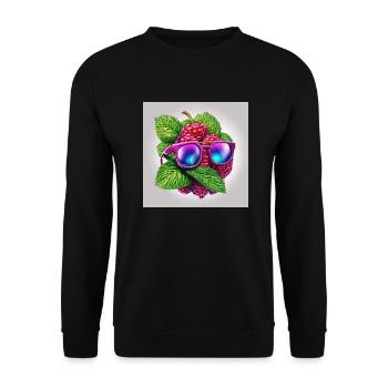 HERE COMES THE RASPBERRY - Unisex Pullover - Schwarz - Vorne - Alina (178cm) & Michal (187cm)
