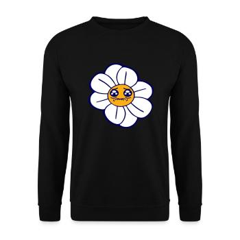 Marguerite Visage triste Pleurer Printemps Eté - Sweat-shirt Unisexe - noir - Devant - Alina (178cm) & Michal (187cm)