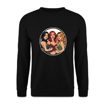 Friendship and enjoyment – A special evening - Unisex Sweatshirt - black - Front - Alina (178cm) & Michal (187cm)