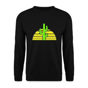 Cactus, Soleil, Épineux, Nuit, Désert, Coucher de soleil - Sweat-shirt Unisexe - noir - Devant - Alina (178cm) & Michal (187cm)