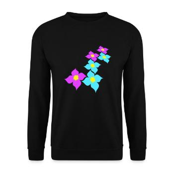 Beaucoup de jolies fleurs motif décoratif coloré belle - Sweat-shirt Unisexe - noir - Devant - Alina (178cm) & Michal (187cm)