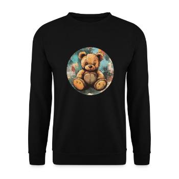 Vintage Bear : la nostalgie avec style ! - Sweat-shirt Unisexe - noir - Devant - Alina (178cm) & Michal (187cm)