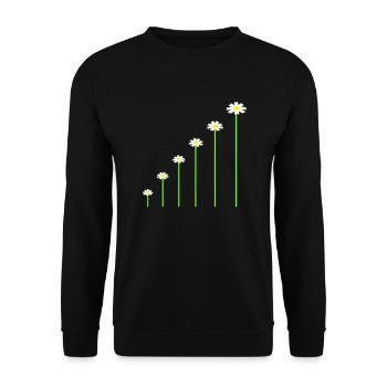 Lot de jolies fleurs Marguerite motif décoratif - Sweat-shirt Unisexe - noir - Devant - Alina (178cm) & Michal (187cm)