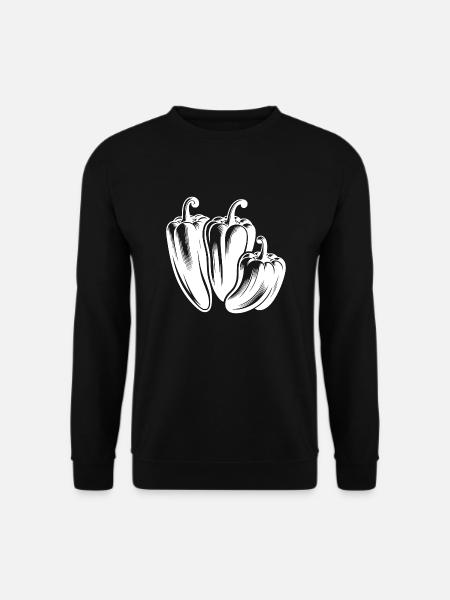 Three Peppers Simple Vegetable Design - Unisex Sweatshirt - black