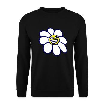 Marguerite Spring Summer Cute Funny Face - Unisex Sweatshirt - black - Front - Alina (178cm) & Michal (187cm)