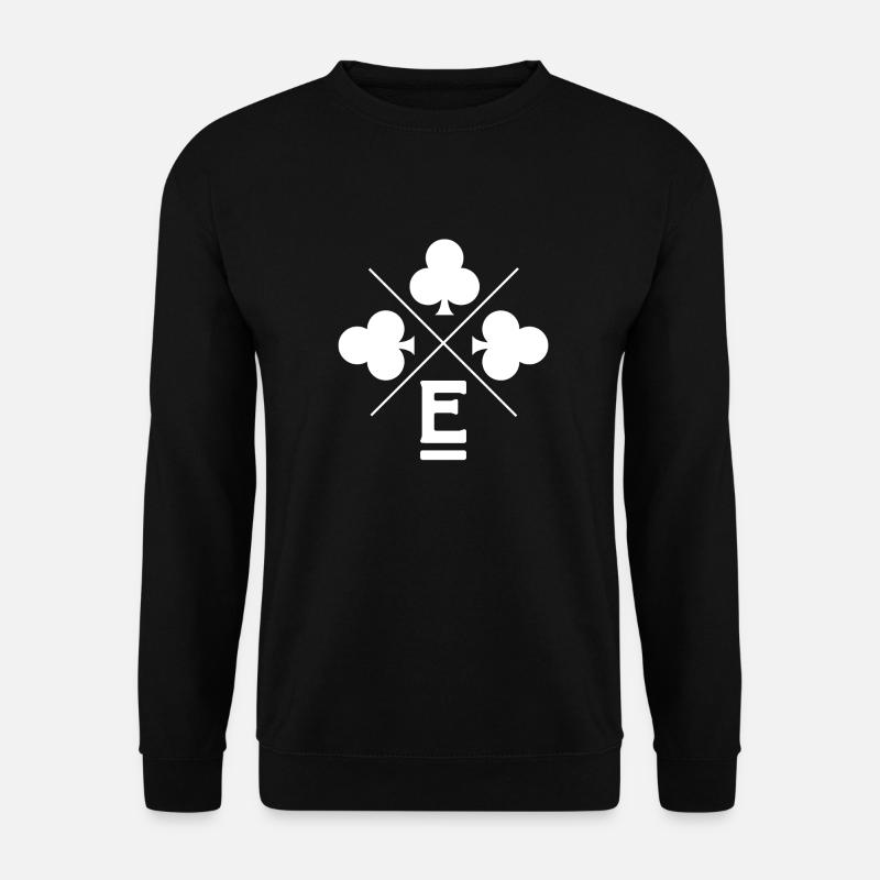 Letter e lucky clover - Unisex Sweatshirt - black